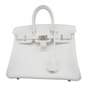 Hermes Birkin 25 Swift New White Handbag with Double Stamp for Women